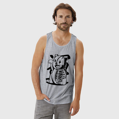 Мужская майка Вот такая кошечка! / Меланж – фото 3