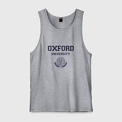 Майка мужская хлопок Оксфорд - логотип университета, цвет: меланж