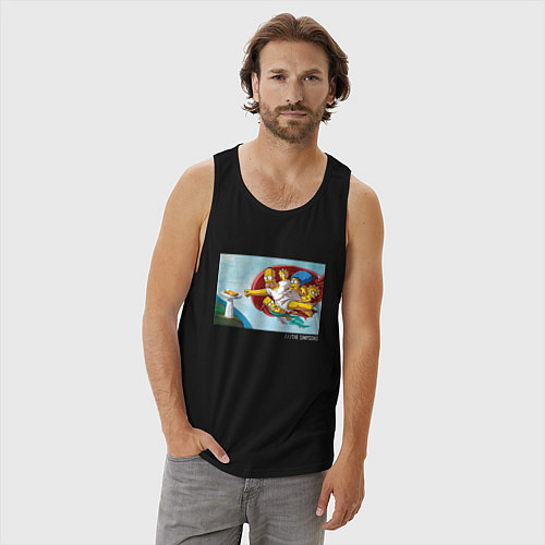 Мужская майка Симпсоны Simpsons / Черный – фото 3