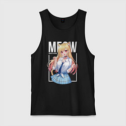Майка мужская хлопок Meow Marin, цвет: черный