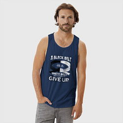 Майка мужская хлопок Черный пояс - это белый пояс, который отказался сд, цвет: тёмно-синий — фото 2