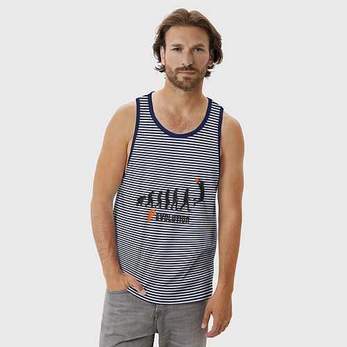 Мужская майка Баскетбольная революция / Синяя тельняшка – фото 3