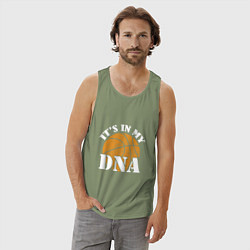 Майка мужская хлопок ДНК Баскетбол, цвет: авокадо — фото 2