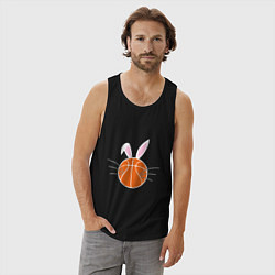 Майка мужская хлопок Basketball Bunny, цвет: черный — фото 2
