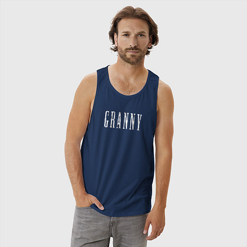 Мужская майка Logo Granny / Тёмно-синий – фото 3