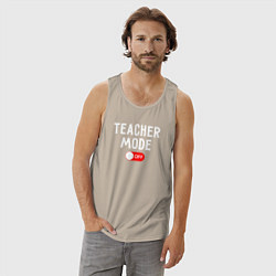 Майка мужская хлопок Учительский мод отключен, цвет: миндальный — фото 2