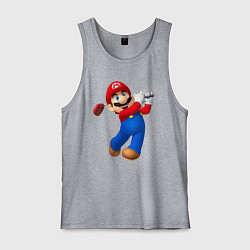 Майка мужская хлопок Марио - крутейший гольфист Super Mario, цвет: меланж