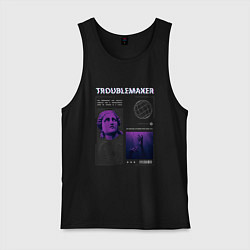 Майка мужская хлопок Troublemaker Streetwear, цвет: черный