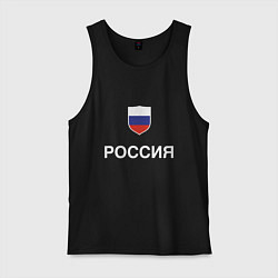 Майка мужская хлопок Моя Россия, цвет: черный