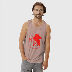 Майка мужская хлопок Nerv в Neon Genesis Evangelion, цвет: пыльно-розовый — фото 2