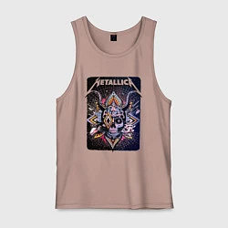 Майка мужская хлопок Metallica Playbill Art skull, цвет: пыльно-розовый