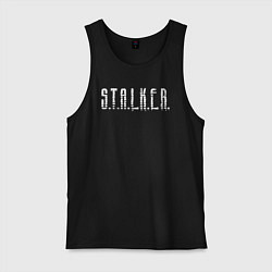 Майка мужская хлопок S T A L K E R - Logo, цвет: черный