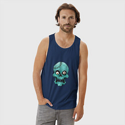 Майка мужская хлопок Zombie Skull, цвет: тёмно-синий — фото 2
