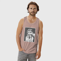 Майка мужская хлопок Ахегао ahegao, цвет: пыльно-розовый — фото 2