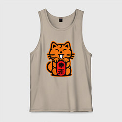 Майка мужская хлопок JDM Cat, цвет: миндальный