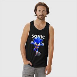 Майка мужская хлопок Sonic the Hedgehog 2022, цвет: черный — фото 2