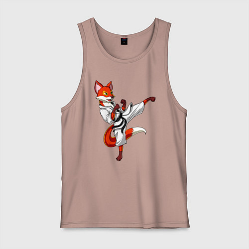 Мужская майка Лис боец / Пыльно-розовый – фото 1