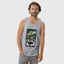 Майка мужская хлопок ЗОРО САМУРАЙ ИЗ ВАН ПИСА, цвет: меланж — фото 2