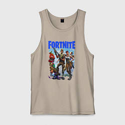 Майка мужская хлопок FORTNITE ПЕРСОНАЖИ ИГРЫ, цвет: миндальный