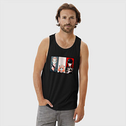 Майка мужская хлопок Счастливая семья spy x family, цвет: черный — фото 2