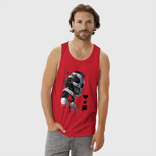 Мужская майка Xbot 4000 в профиль с лого / Красный – фото 3