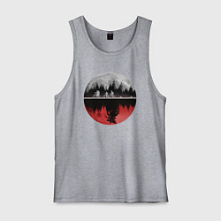 Майка мужская хлопок Stranger Things Moon, цвет: меланж