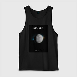 Майка мужская хлопок Moon Луна Space collections, цвет: черный