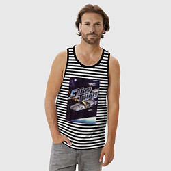 Майка мужская хлопок Starship Troopers Terran Command, цвет: черная тельняшка — фото 2