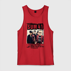 Майка мужская хлопок SUM 41 PIECES, цвет: красный
