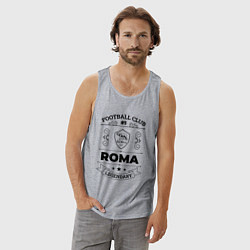 Майка мужская хлопок Roma: Football Club Number 1 Legendary, цвет: меланж — фото 2