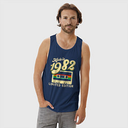 Майка мужская хлопок Сделано в 1982 году, ограниченная серия, цвет: тёмно-синий — фото 2
