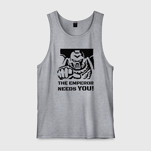 Мужская майка Император нуждается в тебе! трафарет / Меланж – фото 1