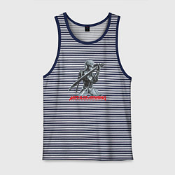 Майка мужская хлопок Райден из Metal Gear Rising с мечом, цвет: синяя тельняшка