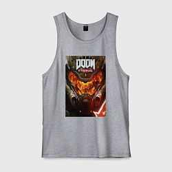 Майка мужская хлопок Doom eternal - poster, цвет: меланж