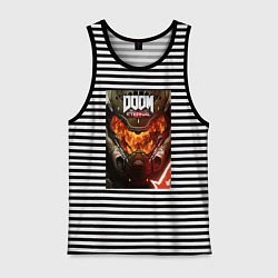 Майка мужская хлопок Doom eternal - poster, цвет: черная тельняшка
