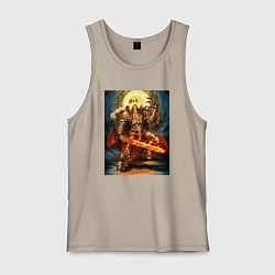 Майка мужская хлопок Император человечества, цвет: миндальный