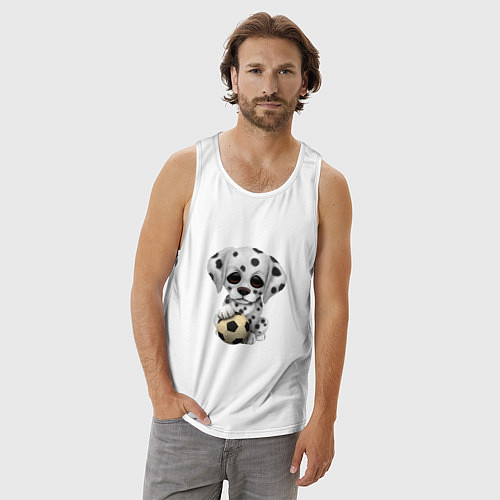 Мужская майка Футбол - Далматин / Белый – фото 3