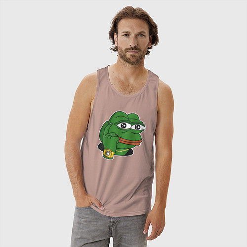 Мужская майка Пепе Лягушонок советует думать / Пыльно-розовый – фото 3