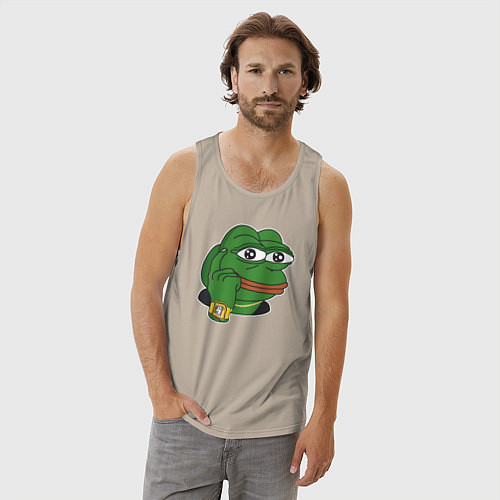 Мужская майка Пепе Лягушонок советует думать / Миндальный – фото 3