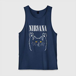 Мужская майка Nirvana rock cat