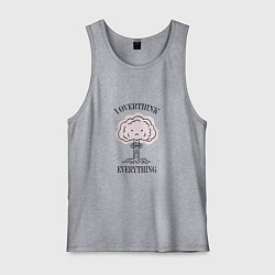 Майка мужская хлопок I Overthink Everything, цвет: меланж