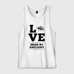 Майка мужская хлопок Dead by Daylight love classic, цвет: белый