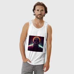Майка мужская хлопок Desolate Space, цвет: белый — фото 2
