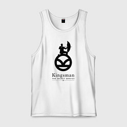 Майка мужская хлопок Kingsman Секретная служба - logo, цвет: белый