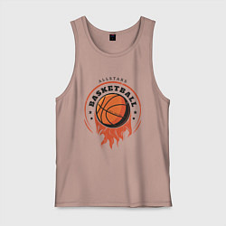 Майка мужская хлопок Allstars Basketball, цвет: пыльно-розовый