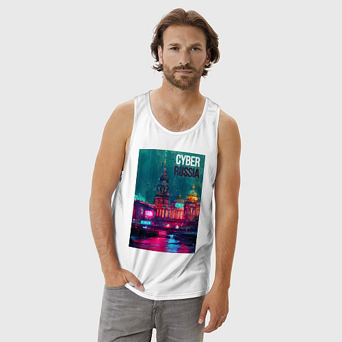 Мужская майка CyberRussia / Белый – фото 3