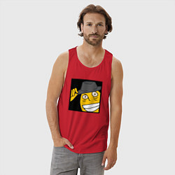 Майка мужская хлопок Рофлан здарова, цвет: красный — фото 2