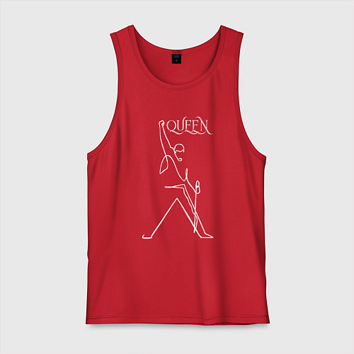 Мужская майка Queen- Фредди и микрофон / Красный – фото 1