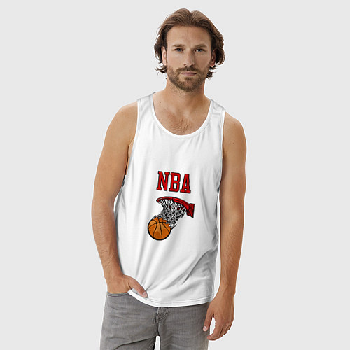 Мужская майка Basketball - NBA logo / Белый – фото 3