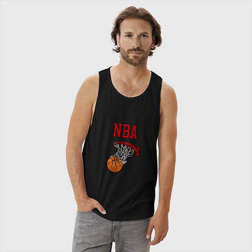 Мужская майка Basketball - NBA logo / Черный – фото 3